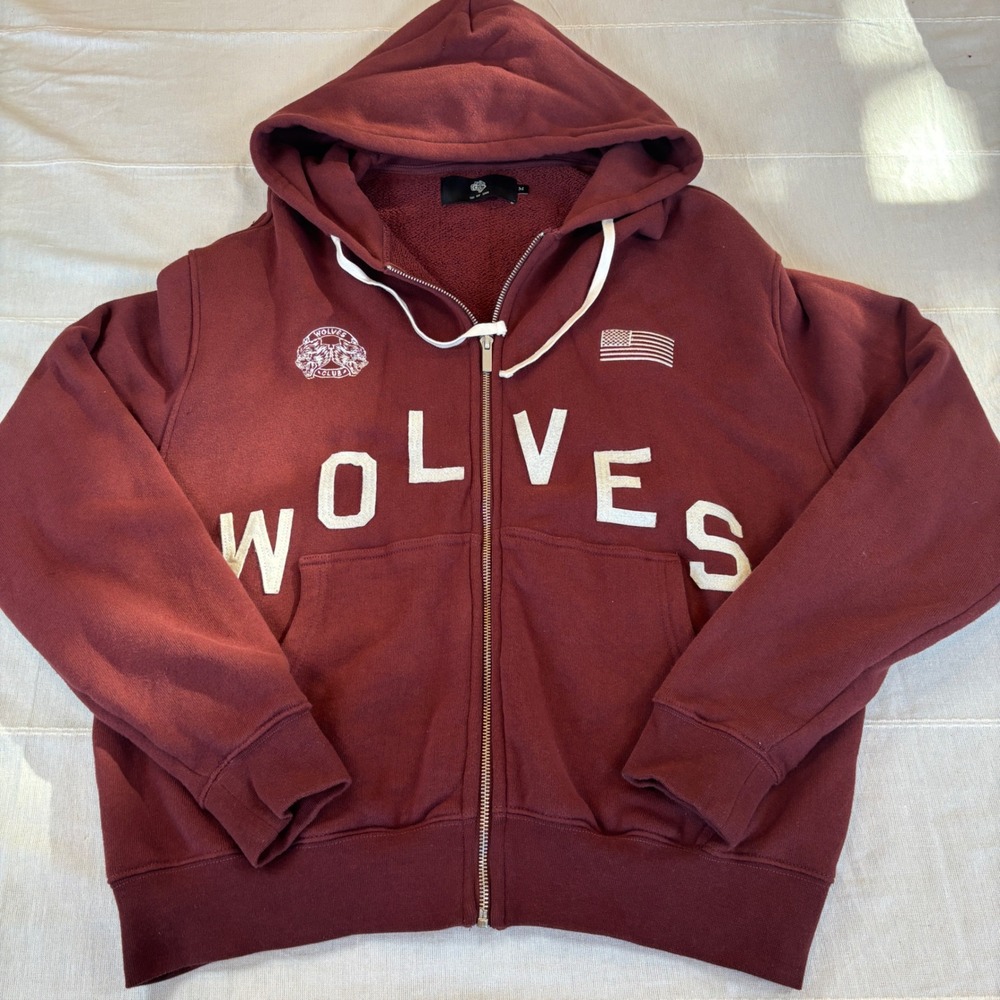 Darc Sport Wolves Club Zip Up Hoodie Maroon Limited Edition 721/1000 Mens Medium